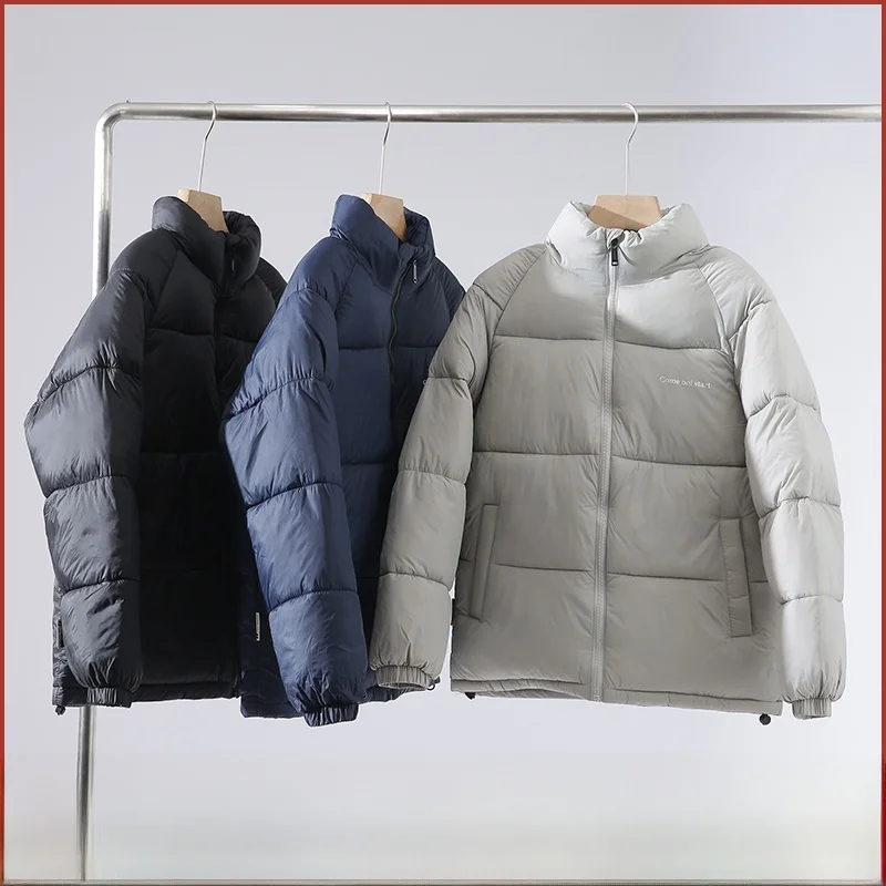 

Faionable Thiened Cotton Jaet Stand Collar Men's Outerwear Warm Youth Trend Stand Fit Autumn Winter Casual Sle