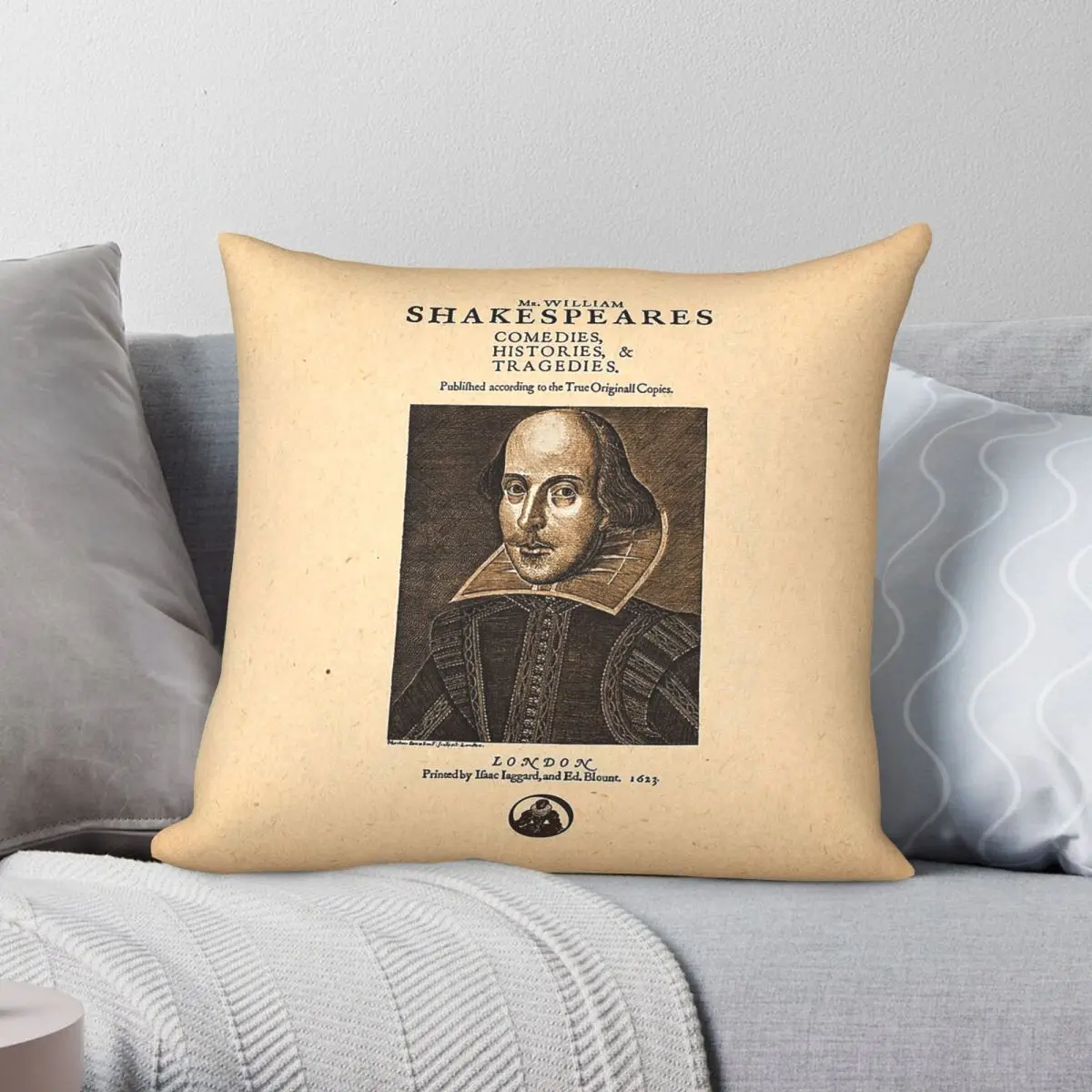 Shakespeare First Folio Front Square Pillowcase Polyester Linen Velvet Creative Decor Throw Pillow Case Car Cushion Cover 18