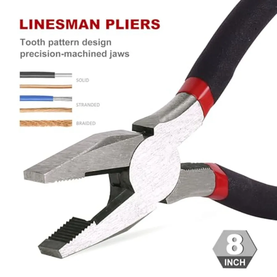 자동차 수리, 배관, 전기 작업 및 일반 유지보수를 위한 6피스 유틸리티 플라이어 및 렌치 세트, 10인치 그랜드 포함