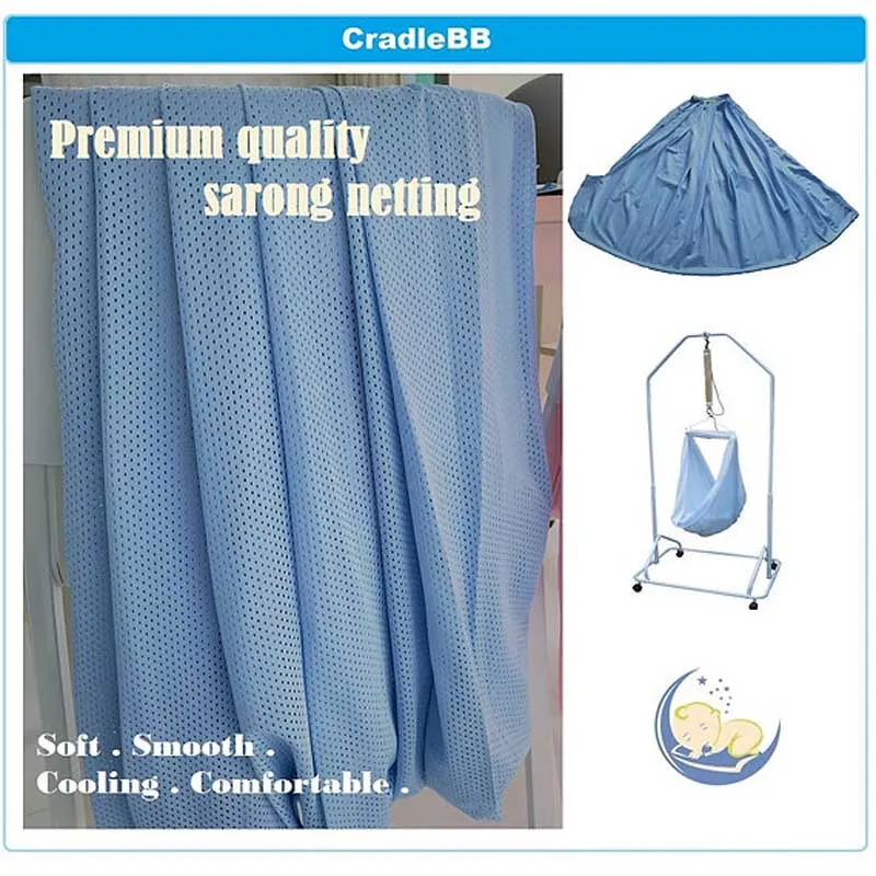 Portable Baby Swing Cradle Set With Wheels Foldable Cradle Stand + Breathable Net Hammock + 7Pcs Springs Mobile Newborn Hanging