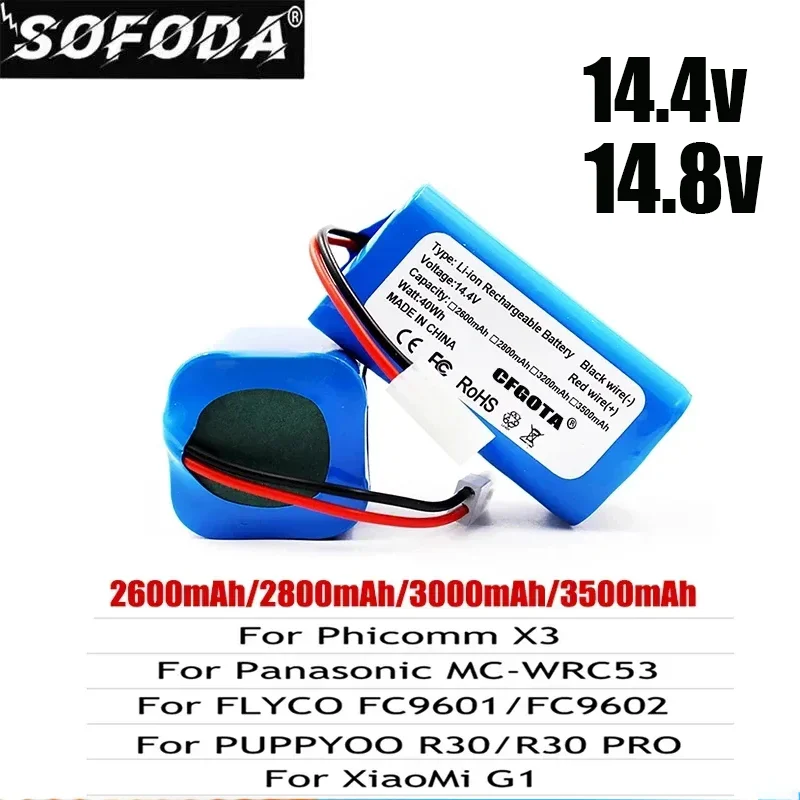 

Новый H18650CH-4S1P 14,4 V 3500mAh литий-ионный аккумулятор, для робота XIAOMI MIJIA Mi Vacuum-Mop Essential G1 MJSTG1,SKV4136GL R30 R35