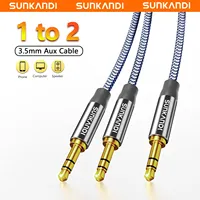 SUNKANDI 3.5mm Audio Splitter,  TRS Jack Headphones Adapter Cable for Smartphone, Computer, Mp3, Earphone, Speakers