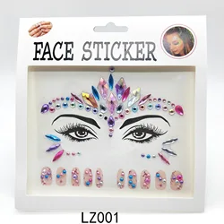 DIY Rhinestone Gemstone Eyeshadow Stickers Holiday Party Glitter Face Jewellery Nail Stickers Children Cute Art Tattoos Self-adh