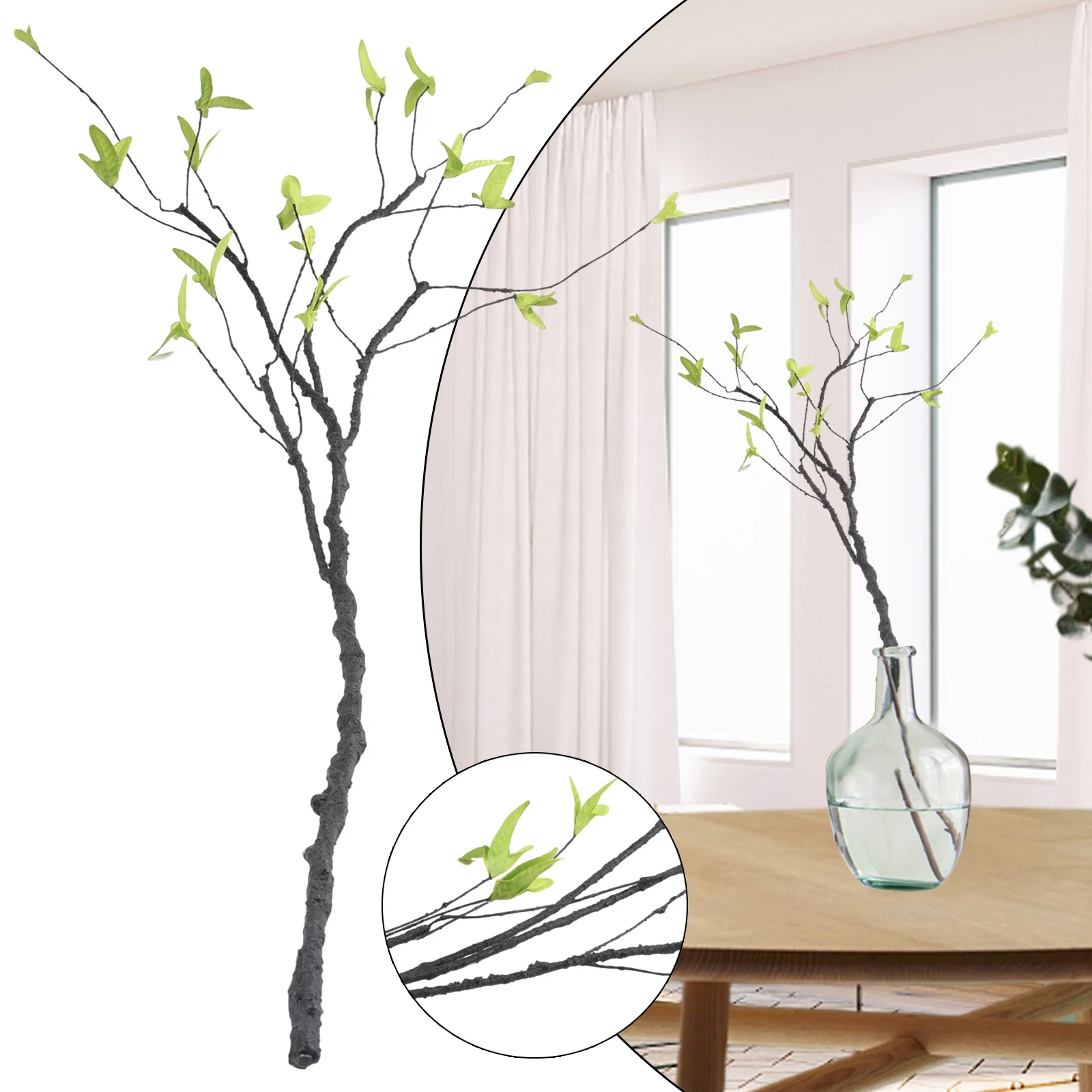 95cm Artificial Tree Branches Rattan Easy To Bend Artificial Plants With Green Leaves For Home DIY Decoration Flower Arrangement