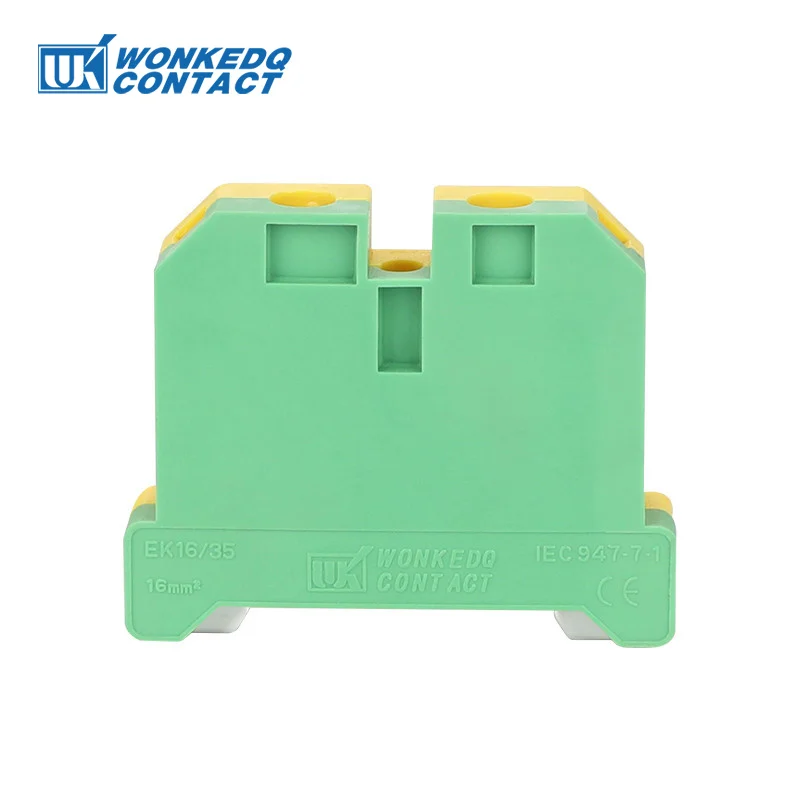 5Pcs EK 16/35 Screw Connection Ground Earth SAK 16 mm² Wire Electrical Connector DIN Rail Terminal Block EK16/35