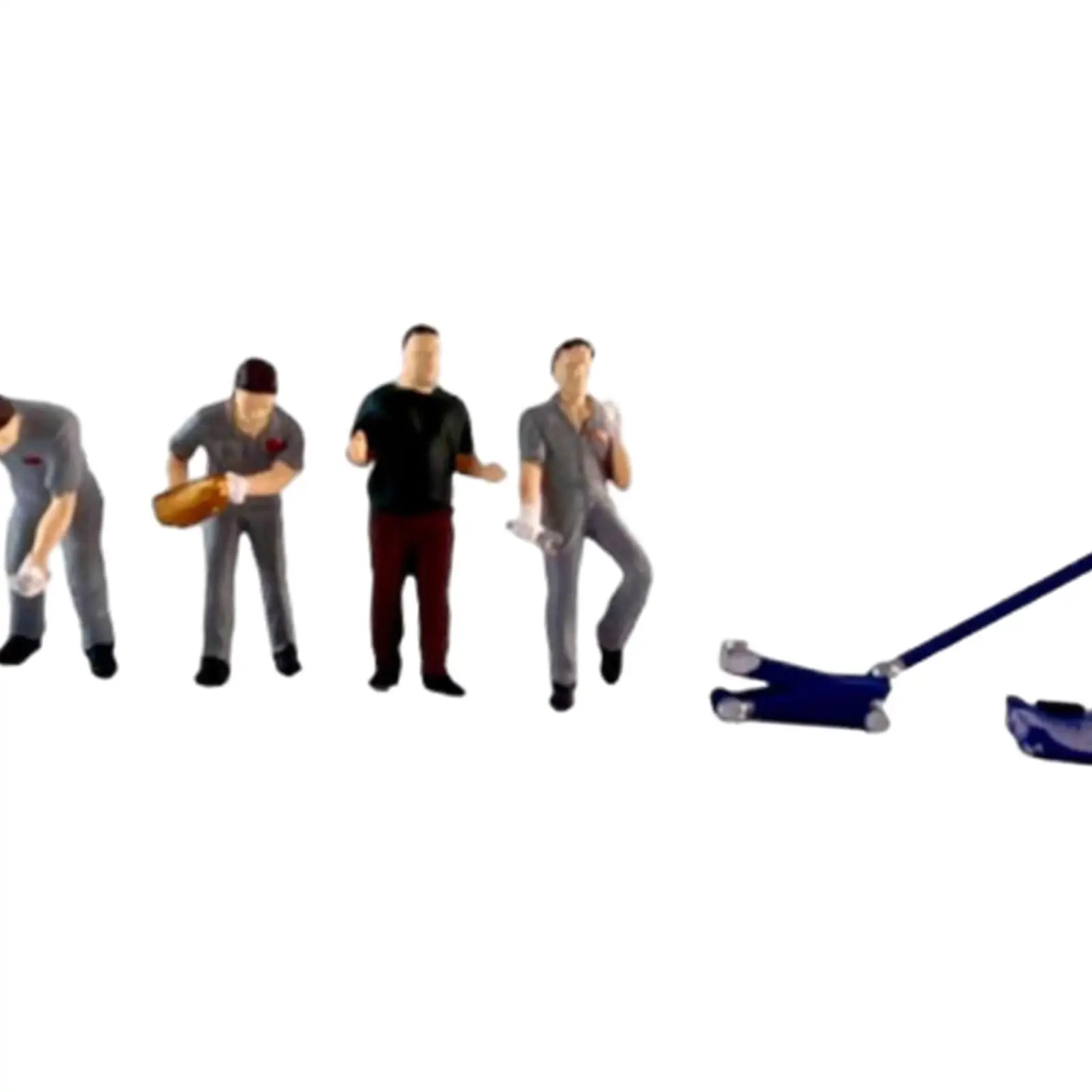 ฟิกเกอร์ไดโอรามาขนาด 1/64 จำนวน 4 ชิ้นสำหรับชุดสร้างโมเดลเครื่องประดับตั้งโต๊ะ สีเทา