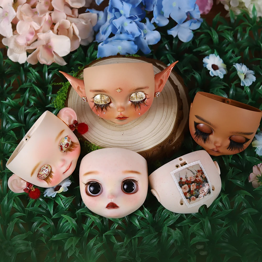 

Forest Elf ICY DBS Ooak Blyth Doll Hand-Painted Face Plate Including Back Plate Screws Carved lips 1/6 BJD Anime Girl