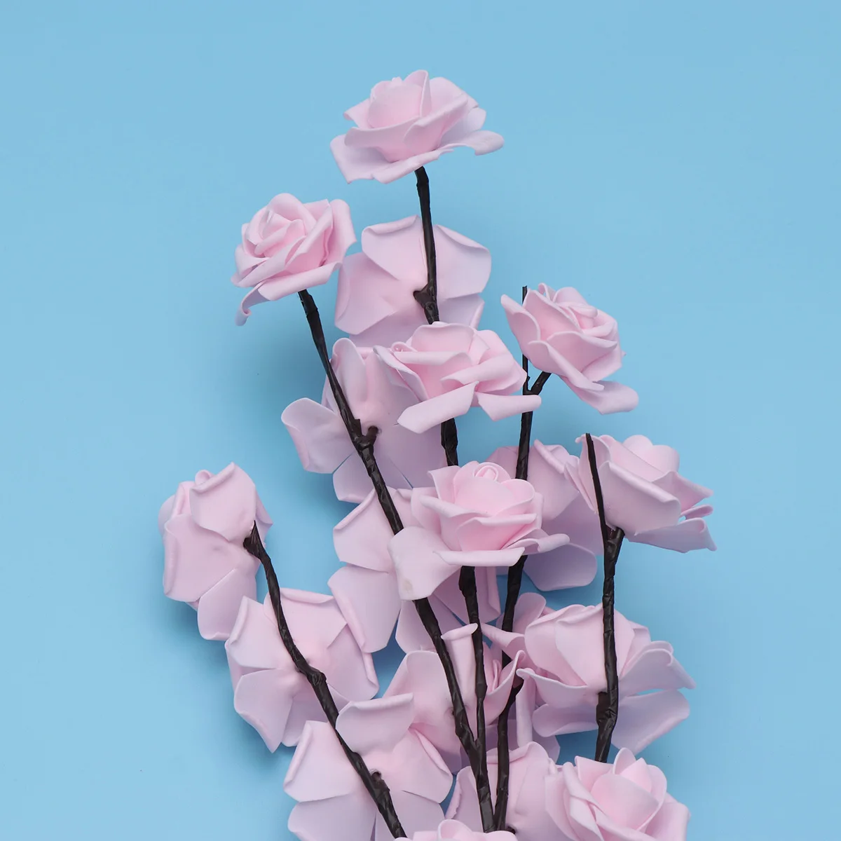 

1Pcs LED Rose Flower Lamp Lifelike Decorative Light for Photo Wedding Party Festival Gift Idea Brown Stem Pink Bloom