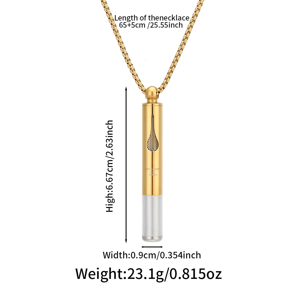 Water Droplet Music Healing Necklace 512 Hz Assisted Meditation Pendants Relieve Anxiety Titanium Steel Whistle
