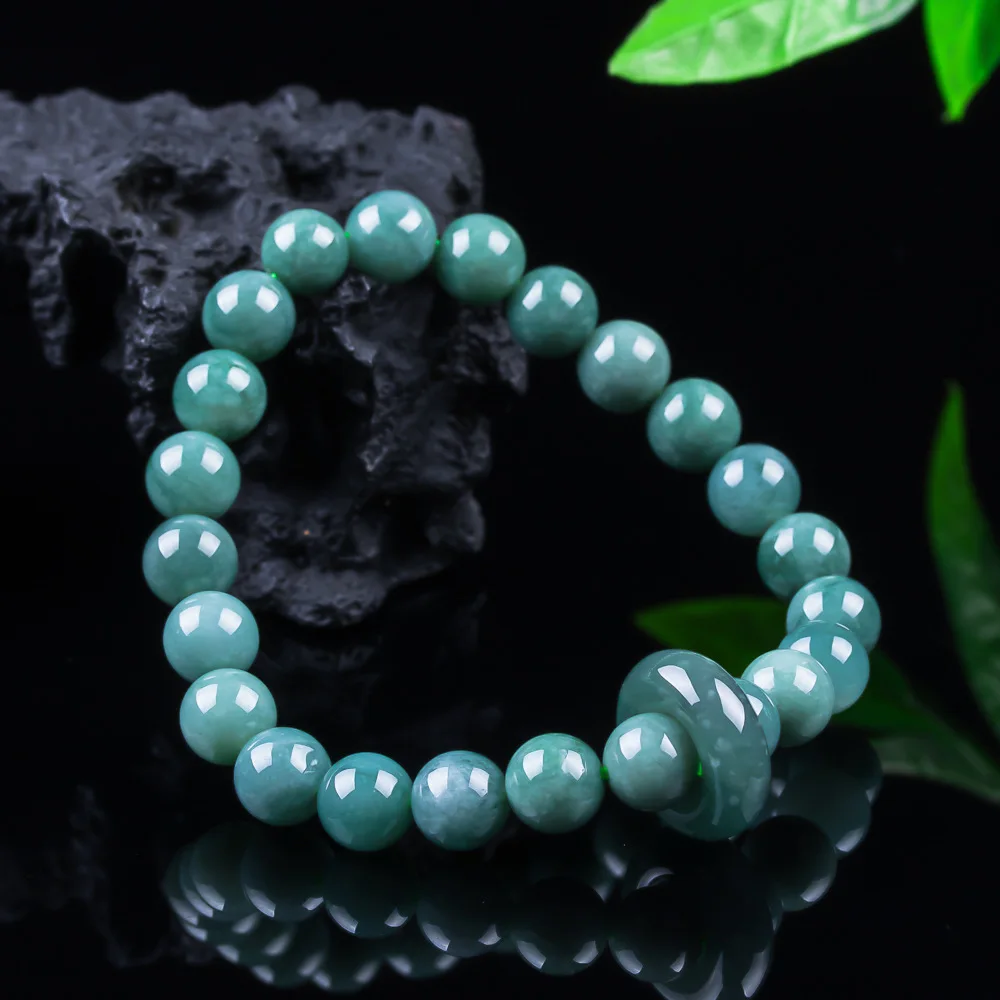 

Natural Burmese Jadeite Bead Bracelet Luxury Designer Fashion Accessories Bangle Real Jade Jewelry Talismans Gifts for Women