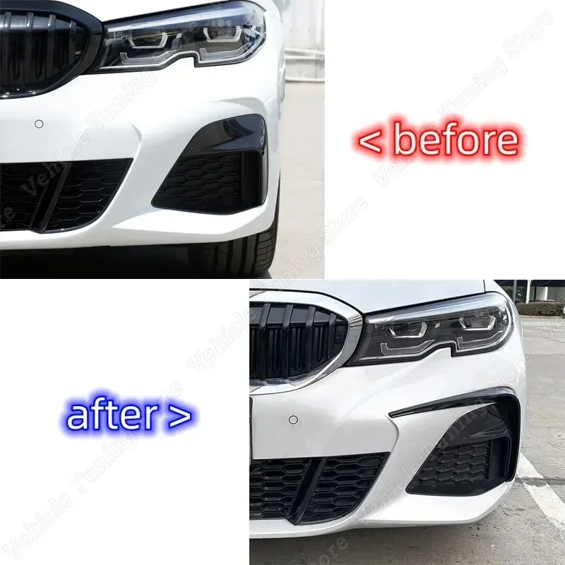 For BMW G20 G21 Car  Front Bumper Lip Spoiler Fog Lamp Cover Trim Grille 318i 320i 325i 330i 330d 330e Body Kit 2019-2022 Tuning