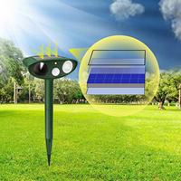 1Pc Ultrasonic Animal Repellant Cat Dog Repellant Solar Powered Rechargeable Garden Waterproof Animal Deterrent For Farm Yard
