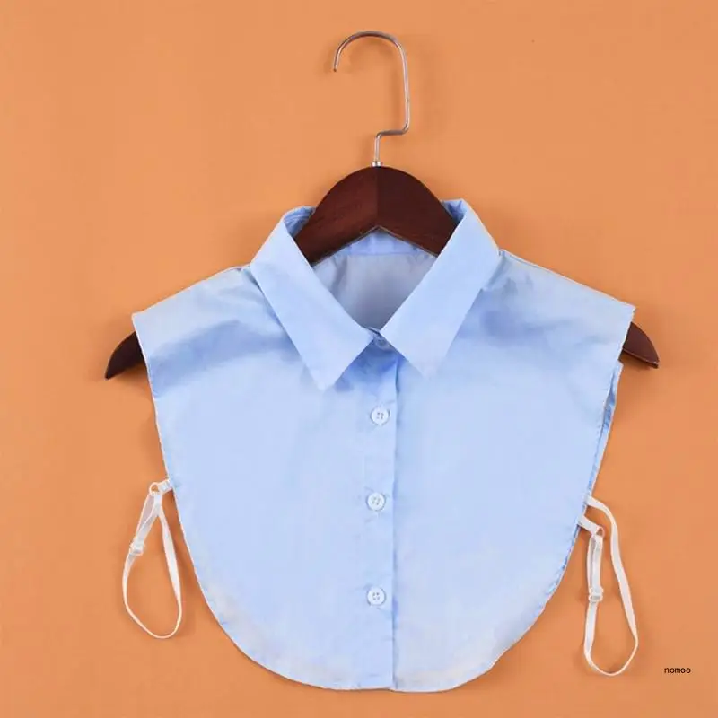 Solid Color Detachable Faux Collar Half-Shirt Choker Tie False Lapel Collar