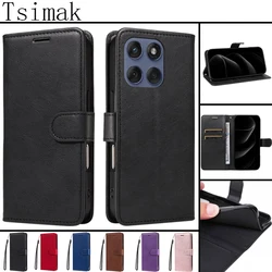 Leather Case For MOTO E13 E14 E15 E 15 Flip Wallet Card Slots Phone Cover for Motorola Edge 60 Fusion 50 Pro 40 Neo 2025 Fundas