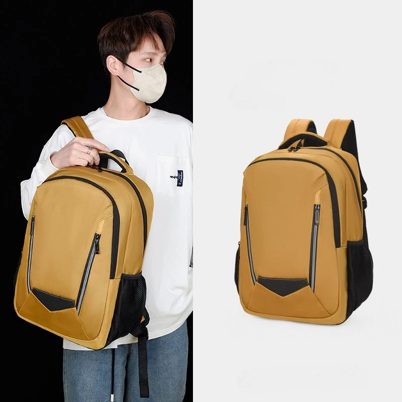 Europe and The United States New Men's Casual Fashion Backpack Large Capacity Package Simple Business Commuter Backpack.