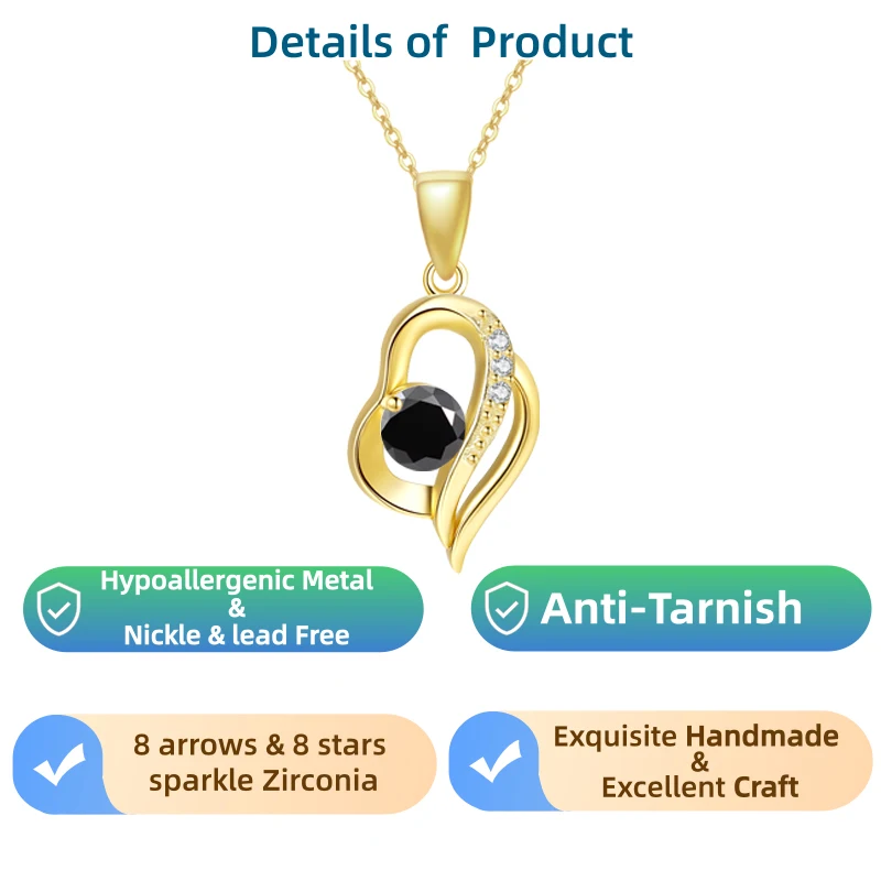 

LAMVOICE jewelry for women/ hypoallergenic necklace, Christmas gift for, 0.5 carat zirconia necklace, high quality jewelry