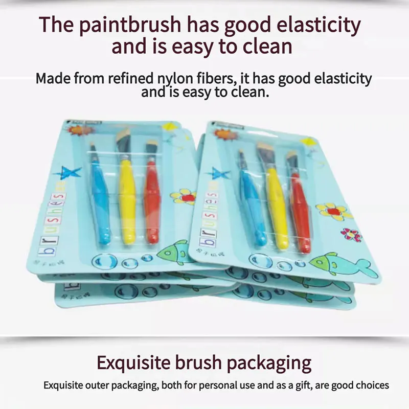 Pebeo 어린이 컬러 브러쉬 세트 어린이 수채화 펜 3 개 구 아슈 아크릴 브러쉬 그림 어린이