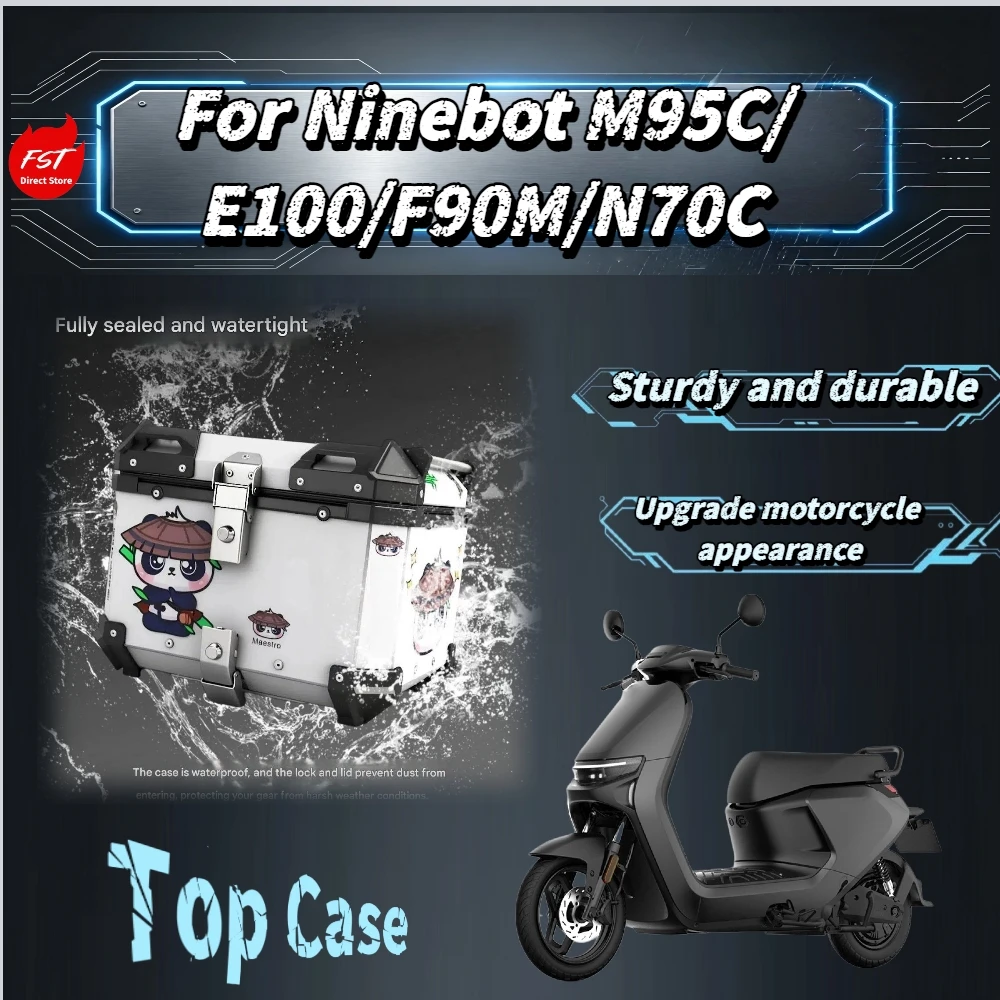 For Ninebot M95C/E100/F90M/N70C 45L Alloy Tail Case Impact‑Proof Inner Leather Lining Storage Mod Accessories