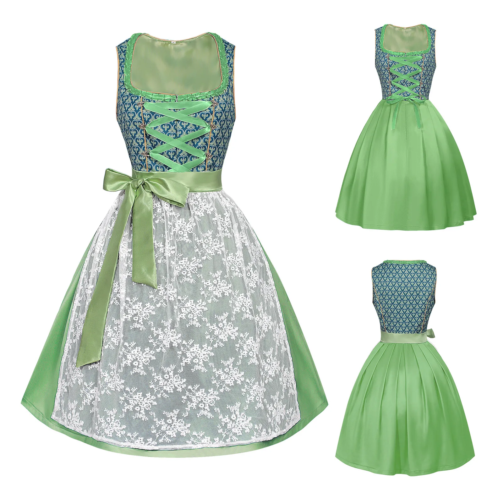 Mantianyu grensoverschrijdend Duits bierfestival Beierse kostuumjurk Kant kleuraanpassing damesjurk Halloween-kostuum