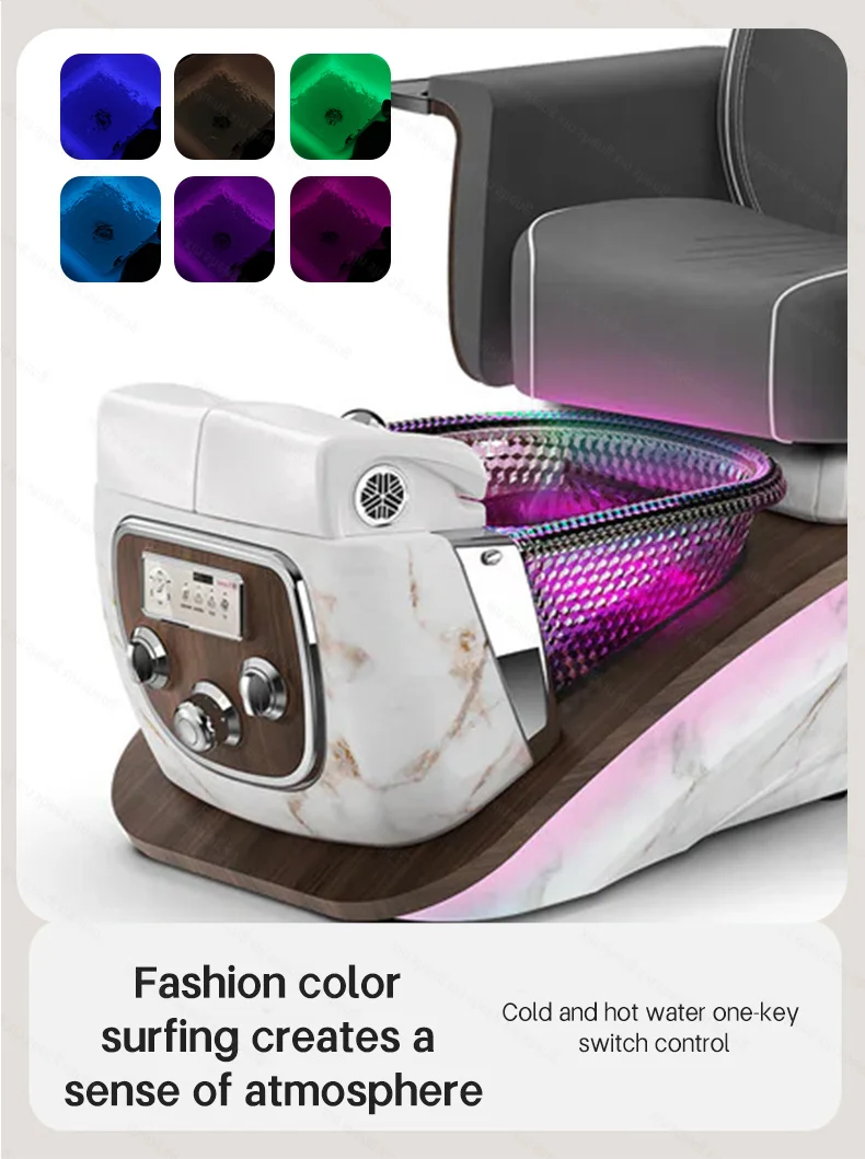 XinSheng Beauty Maniküre-Nagelsofa Fußbad-Stuhl Pedikürestuhl mit Elektrischer Rückenmassage Salon SPA Fußmassage-Möbel – Detail 8
