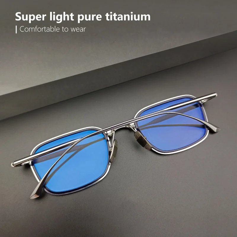 2023 Ultra-light Business Pure Titanium Square Glasses Frame Retro Optical Prescription Eyeglasses Men Woman