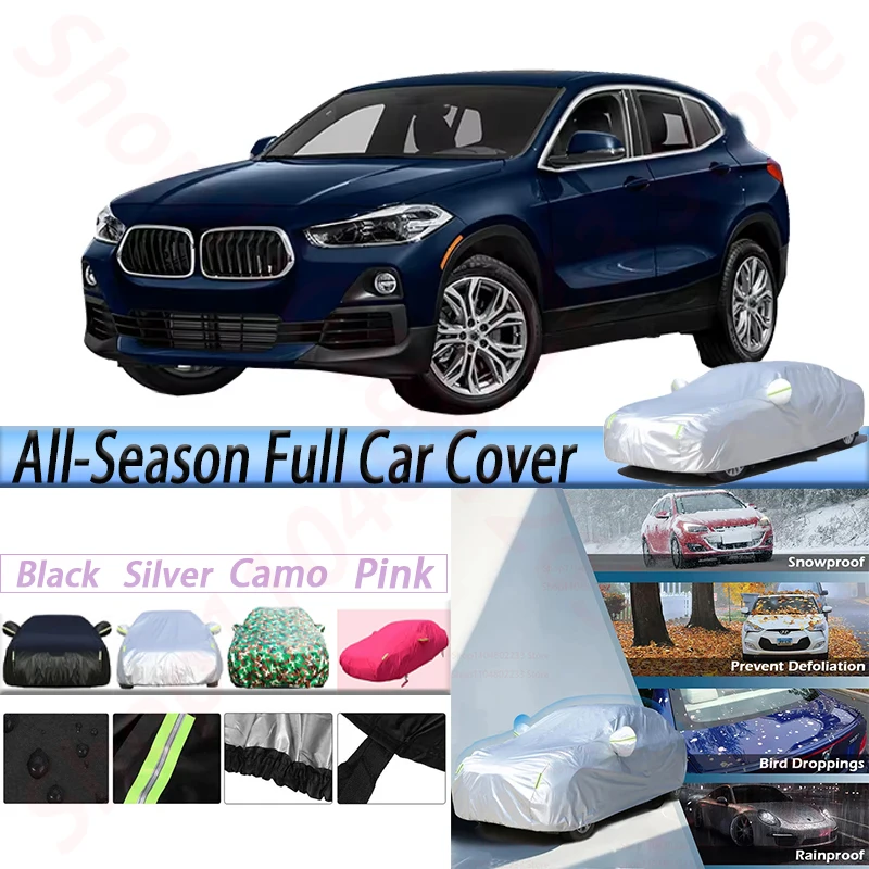 

Full Waterproof Car Covers For BMW X2 2017-2022 Summer Anti-UV Sun Shade Snow Rain Dust Resistant SUV Cover