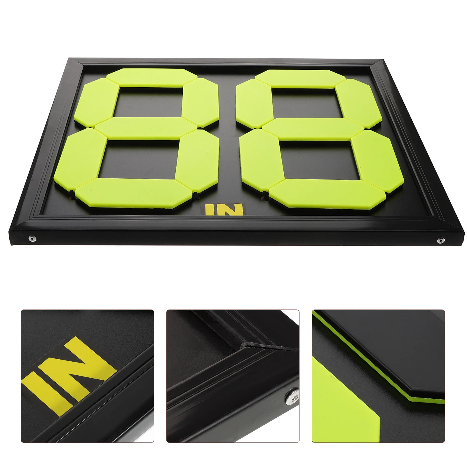 

Fluorescent Manual Soccer Board Football Referee Accessories Score Keeping Black Compact Portable Substitution Indicator Sports