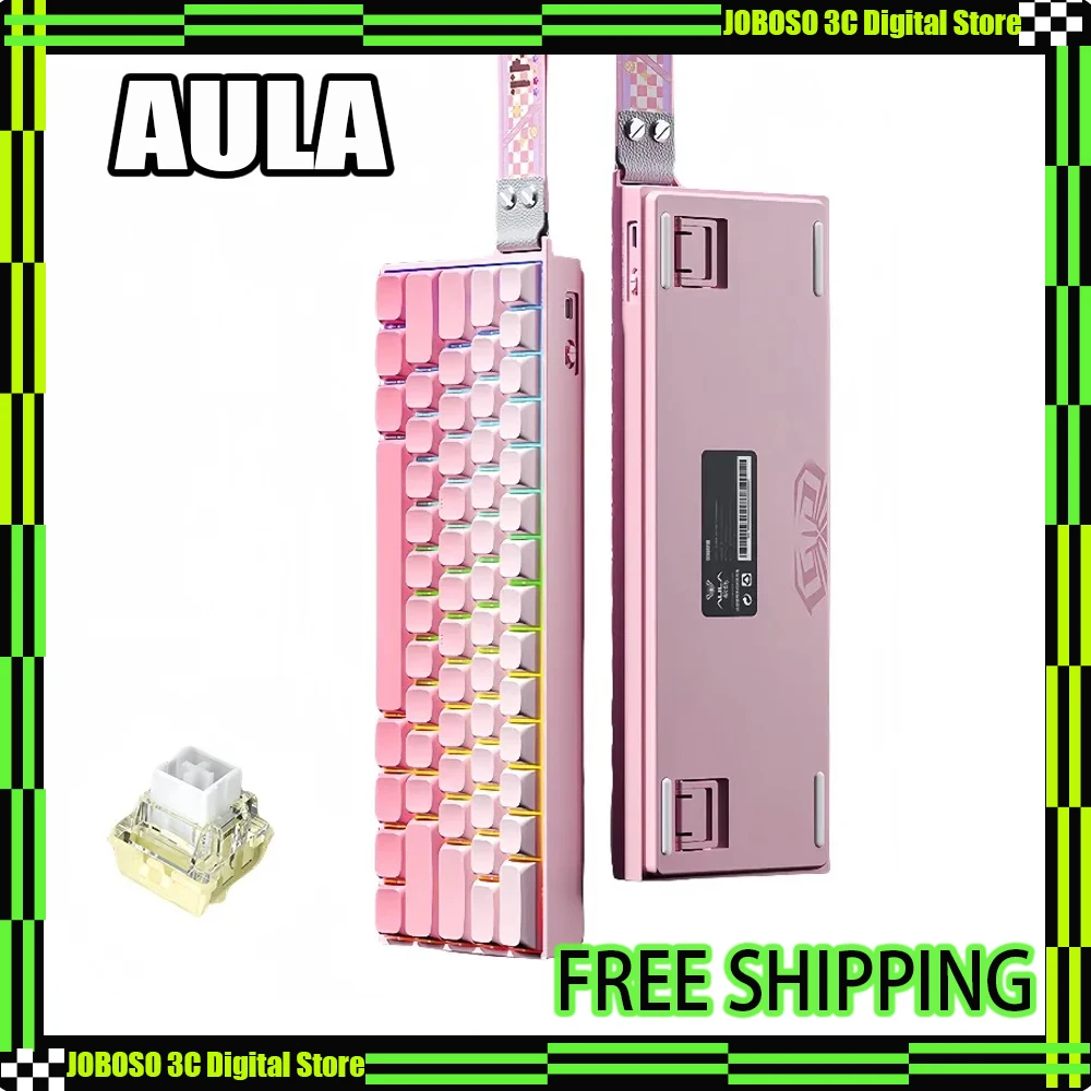 

Магнитная клавиатура AULA MINI 60HE Pro Series с тремя режимами подключения для киберспортивных игр, RGB-подсветка, отклик 0.01мс, частота опроса 8K, аккумулятор 4000 мАч