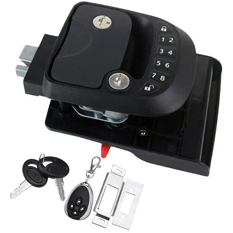

Safety RV Keyless Entry Door Lock - 100% Metal Construction With 2 Fobs, Backlit Keypad & Protective Gasket