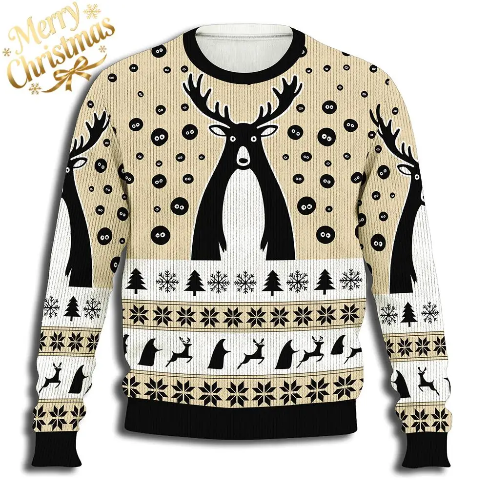 عيد الميلاد الغزلان الحياكة الحزب مطبوعة سترة الرجال النساء عيد الميلاد قبيحة سترة سترة مضحكة عطلة الحزب الدافئ العادي جيرسي