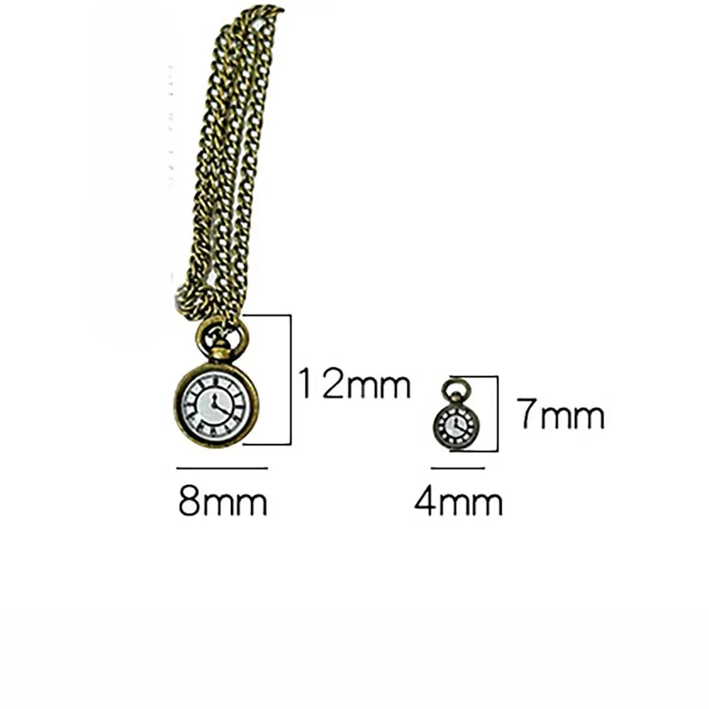 2024 Mini Necklace 1/12 Dollhouse Simulation Vintage Pocket Watch Alloy Dollhouse Decoration Mini Necklace Children