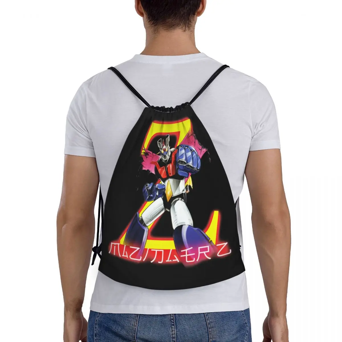 Mazinger Z Super Robot Backpack Drawstring Sports Gym Bag String Sackpack for Working Out