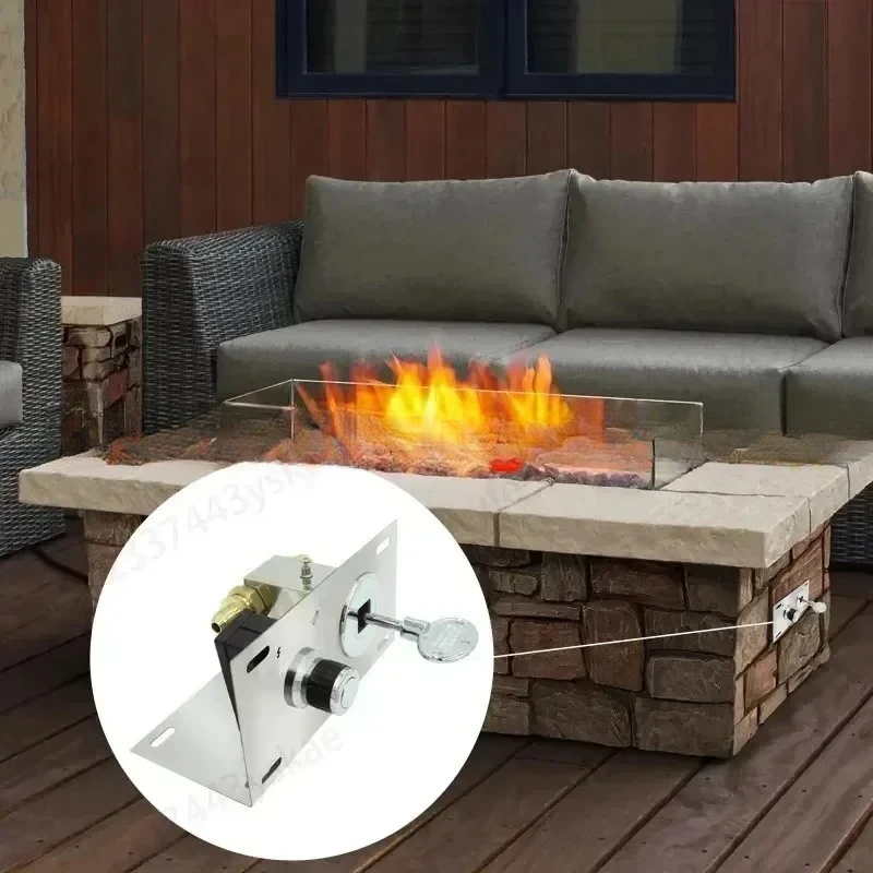 Rectangular Stainless Steel Fire Pit Insert with H-Shaped Burner Pan And Spark Ignition Kit for Propane/Natural Gas