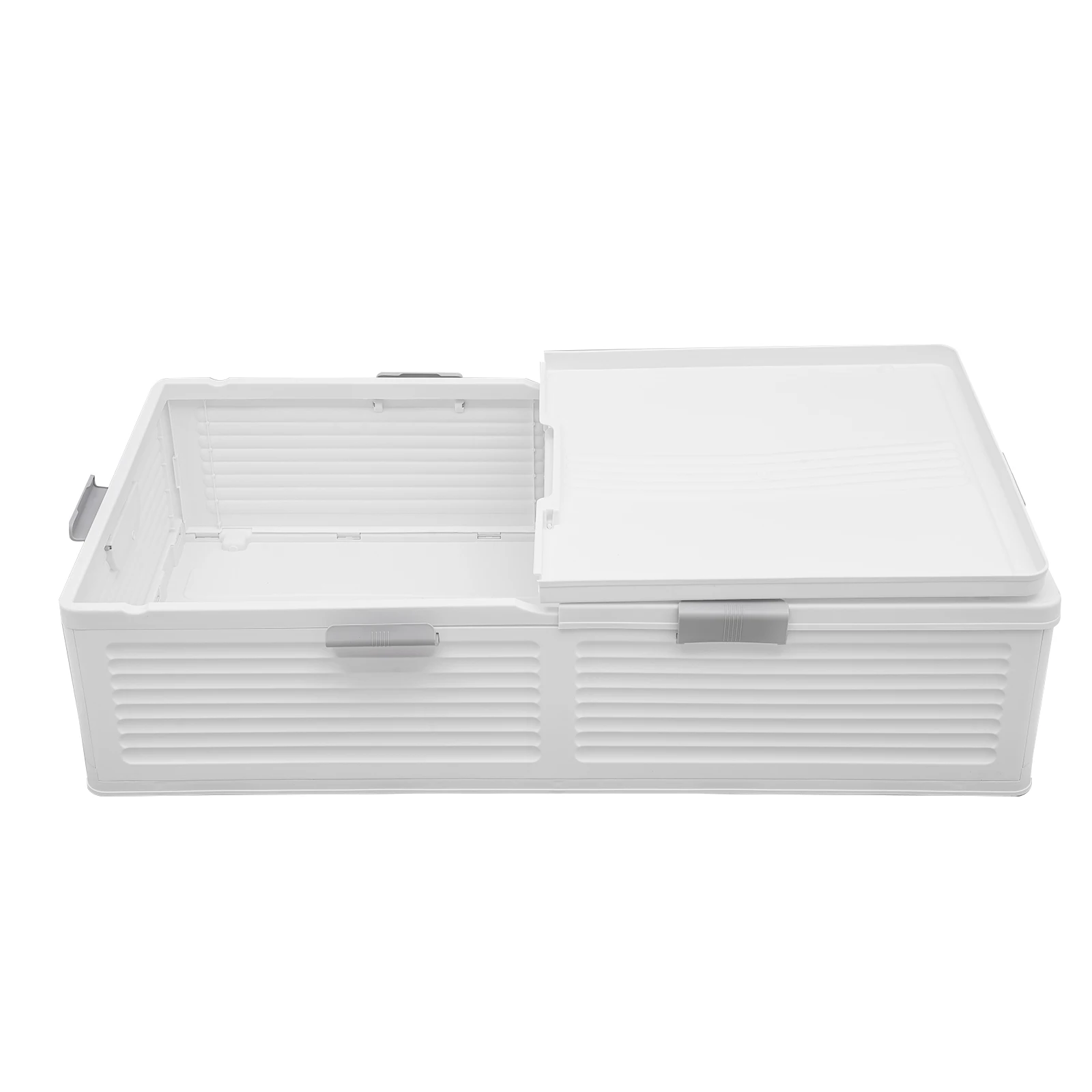 Unterbett-Aufbewahrungsbox mit Rollen & Deckeln 101*51,5*24cm Faltbarer Organizer 6 Verriegelungsschnallen Staubdicht für Decken Kleidung Spielzeug – Detail 4