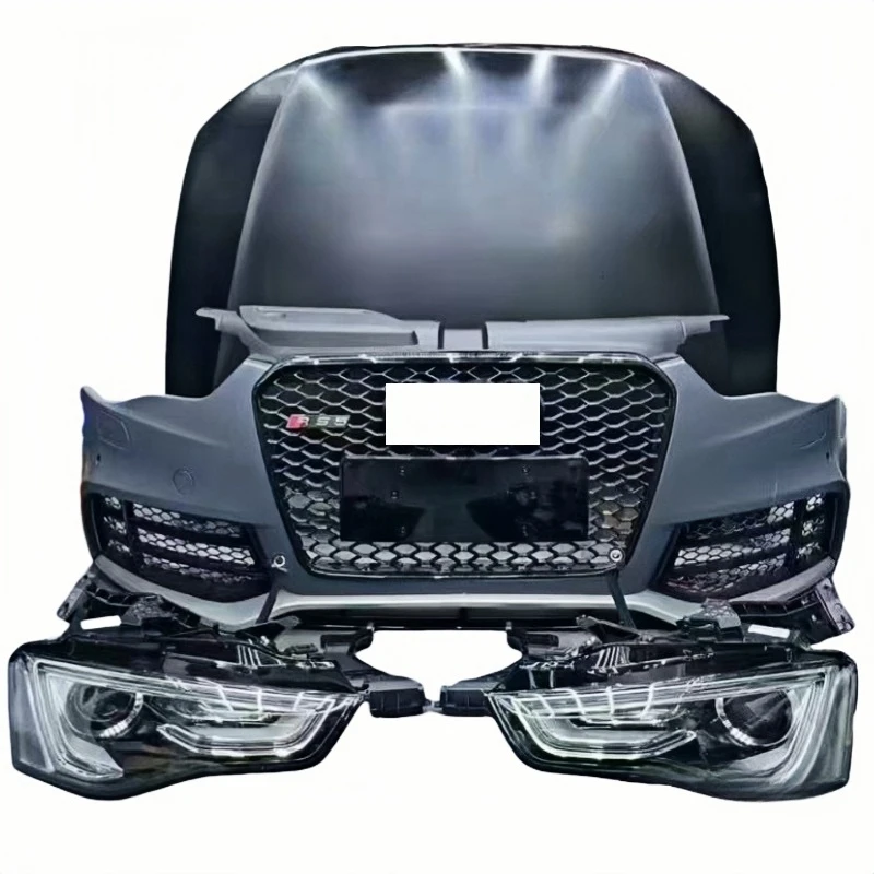 

For Audi A5 Front Bumper Upgrade Kit RS5 with Engine Cover and Headlights with Fog Light Cut Conditions of Use