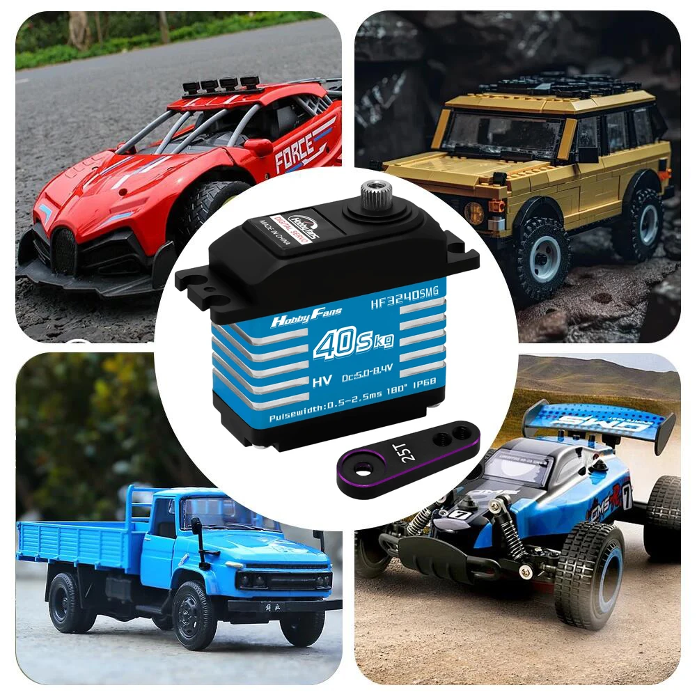 4 SZTUK 40KG RC Cyfrowy bezszczotkowy serwomechanizm IP68 Wodoodporny metalowy serwomechanizm 25T Serwomechanizm do robotów gąsienicowych 1/12 1/10 1/8 RC Cars