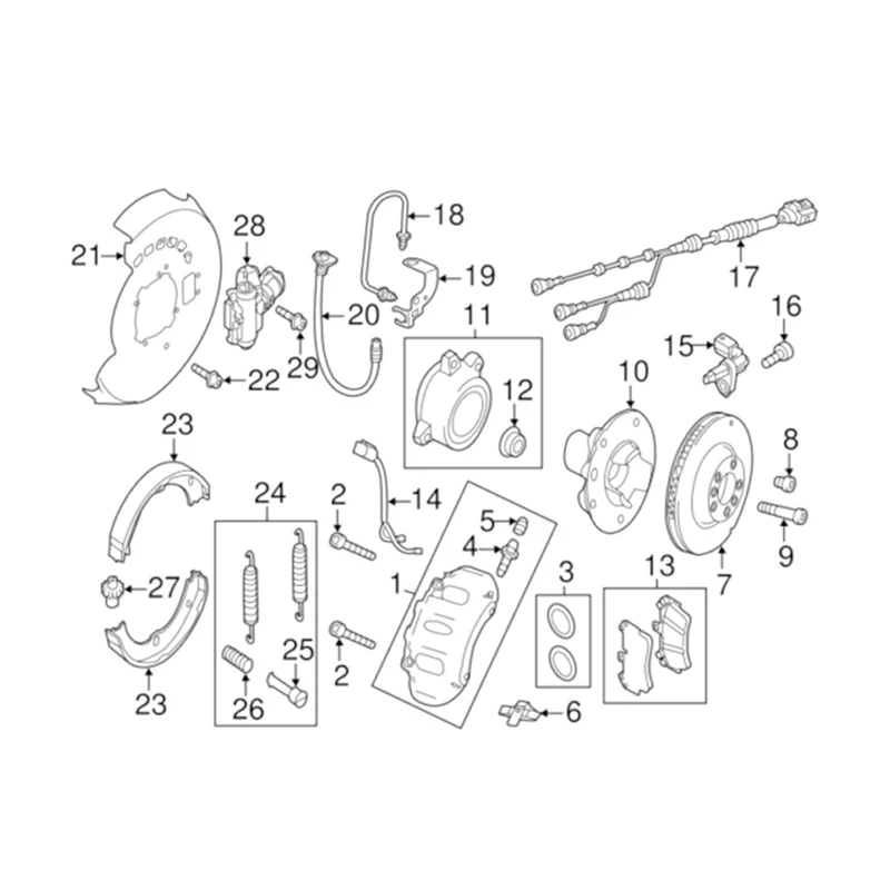 Rear Left Parking Brake Actuator for Volkswagen Touareg 2010-2018 7P0609723B