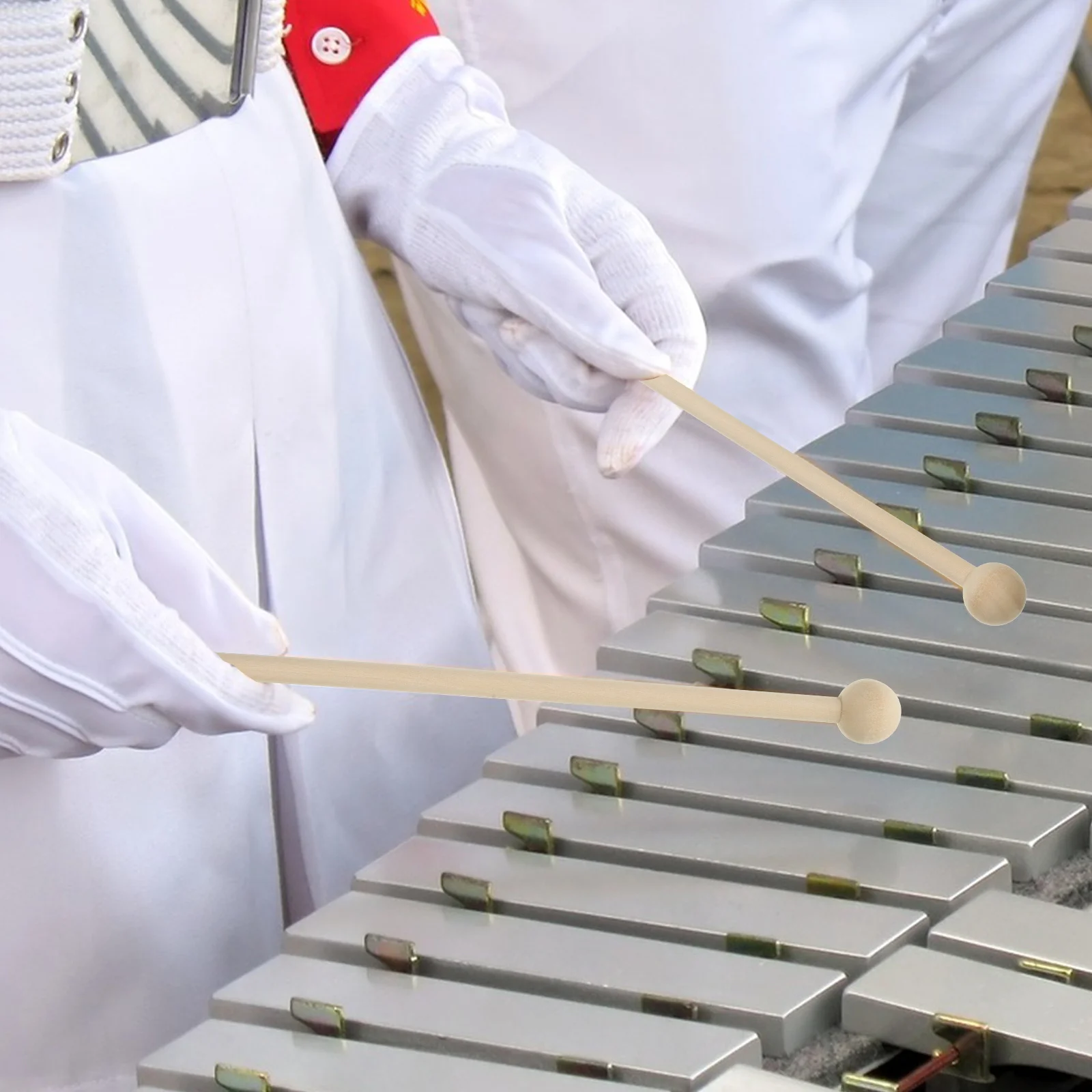 4 Stück Holz-Percussion-Sticks, Schlägel, Hartholz, Kugelkopf, langer Griff für Xylophone, Marimbas, Musikschlägel, Musical