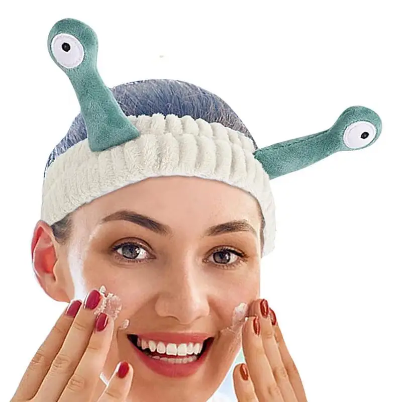 Cute Snail Eye Ultra Absorbent Headbands Wash Face Makeup Shower Facial Skincare Headband Spa Hair Bands For Women And Girls