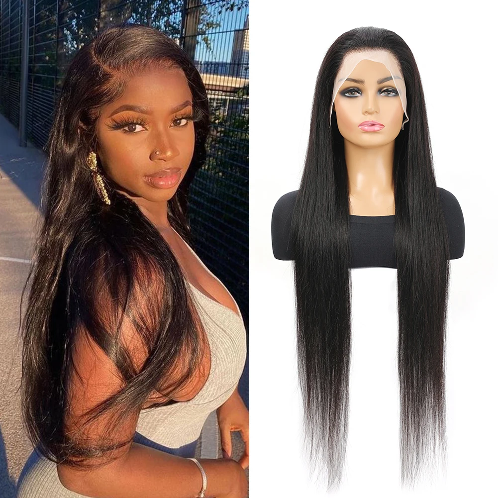 

13x4 Straight Lace Front Wigs Pre Plucked 180 Density Free Style Human Hair Lace Frontal Wigs for Women Natural Look Breathable