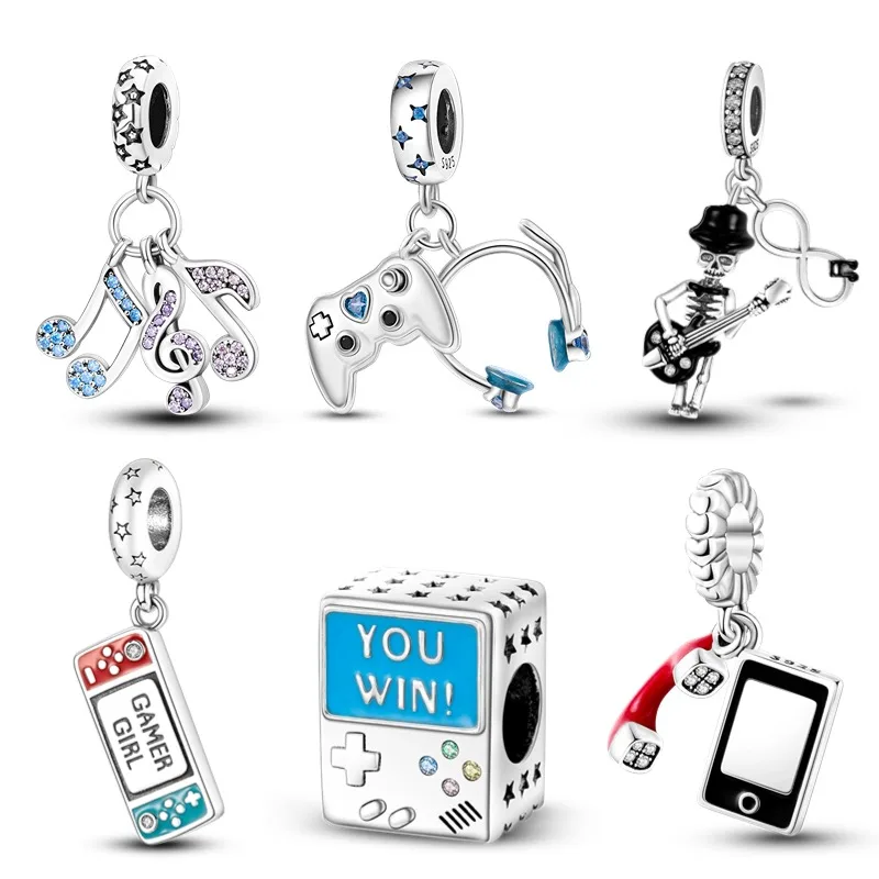 

Оригинальный новый продукт серебряного цвета, серия музыкальных и игр, кулон, подходит для браслета, бусины «сделай сам», женские ювелирные изделия, горячие предложения