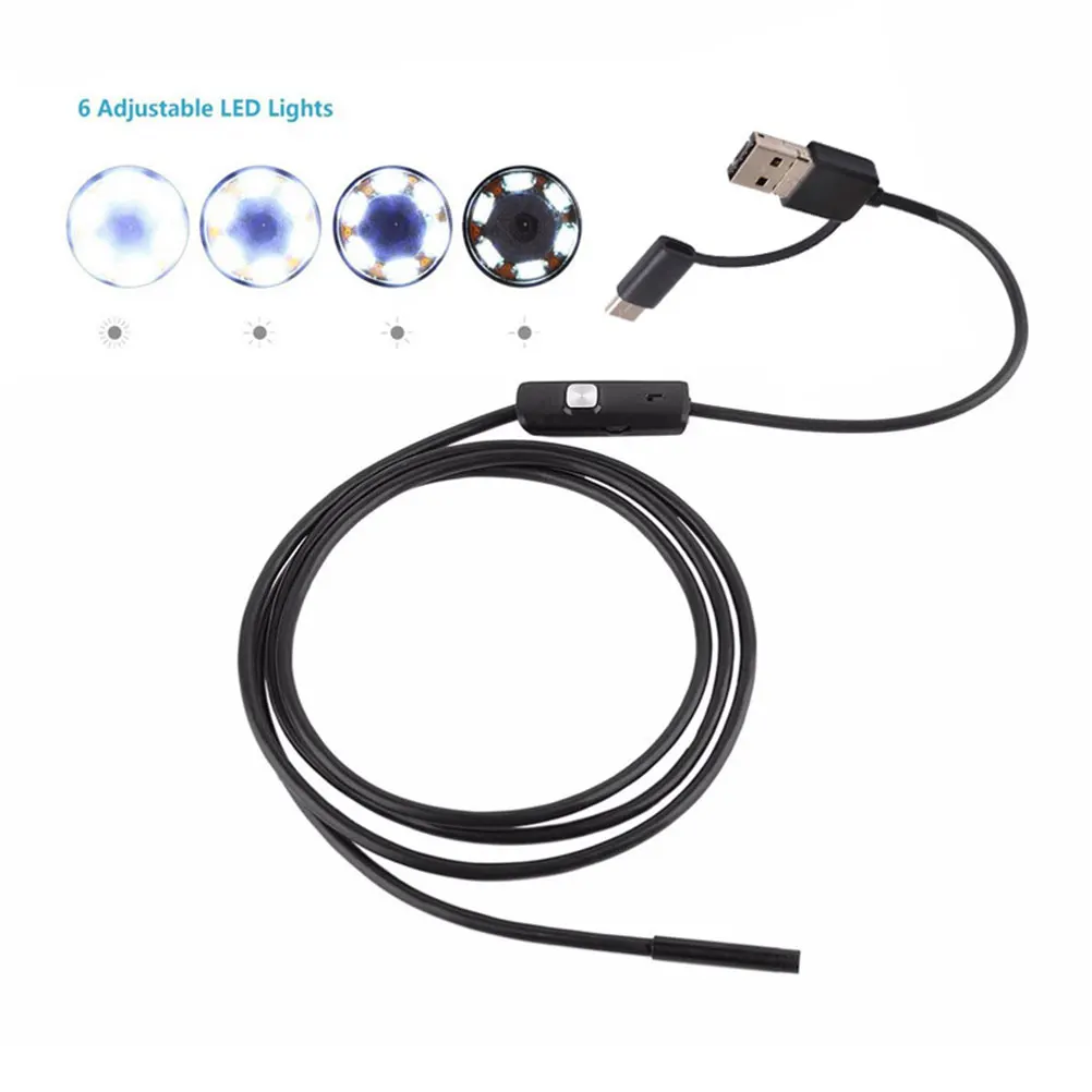 

1pc 3 In 1 Waterproof 5.5M Probe Compatible Phones Computers Ip67 Inspection Camera For Machine Diagnosis Repair