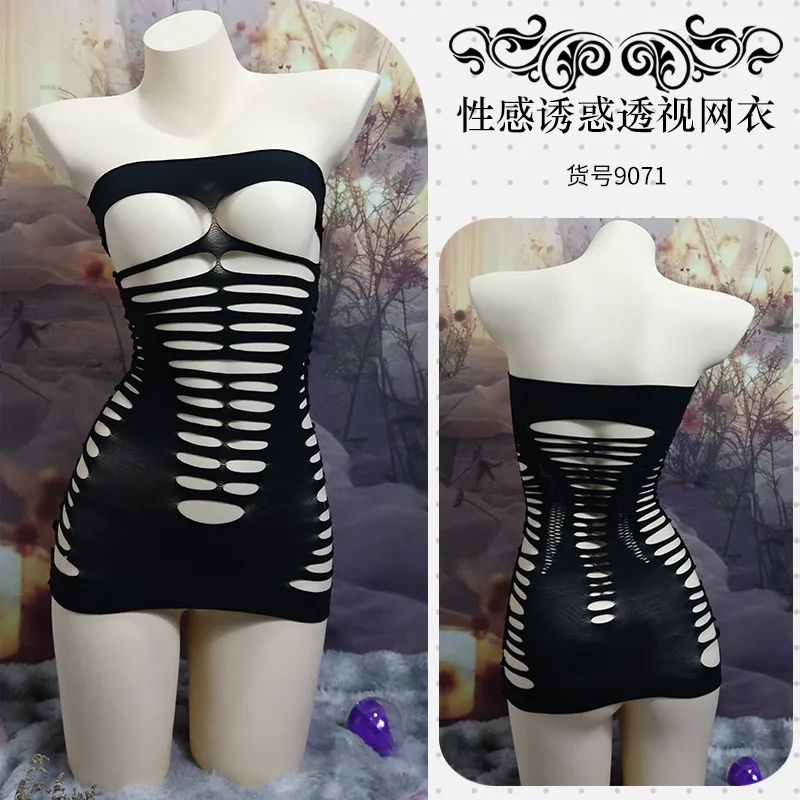

New Style Lingerie, European and American Export Mesh Camisole, One-Piece 3D Style Hollow Mesh Stockings, Large Size Sexy Set