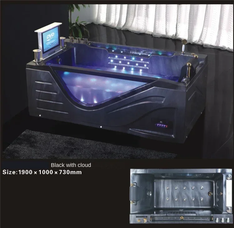 air massage jet Two people triangle luxury whirlpool  acrylic indoor spa bathtubs & whirlpools black massage bathtub