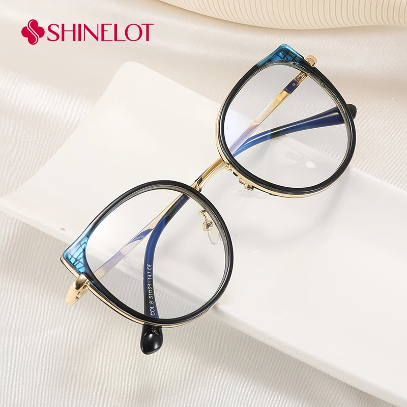 

97698 Cute Women Cat Eye Round Eyeglasses Female Eye Protection Glasses Youth Style Concise Style Eyewear