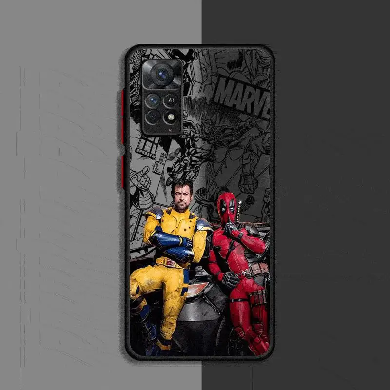 Marvel Deadpool Wolverine Phone Case for Xiaomi Redmi 13C12 5G 10C 12C 9 10 9A 9T 9C A1 A2 Plus K40 Pro Matte funda Cover