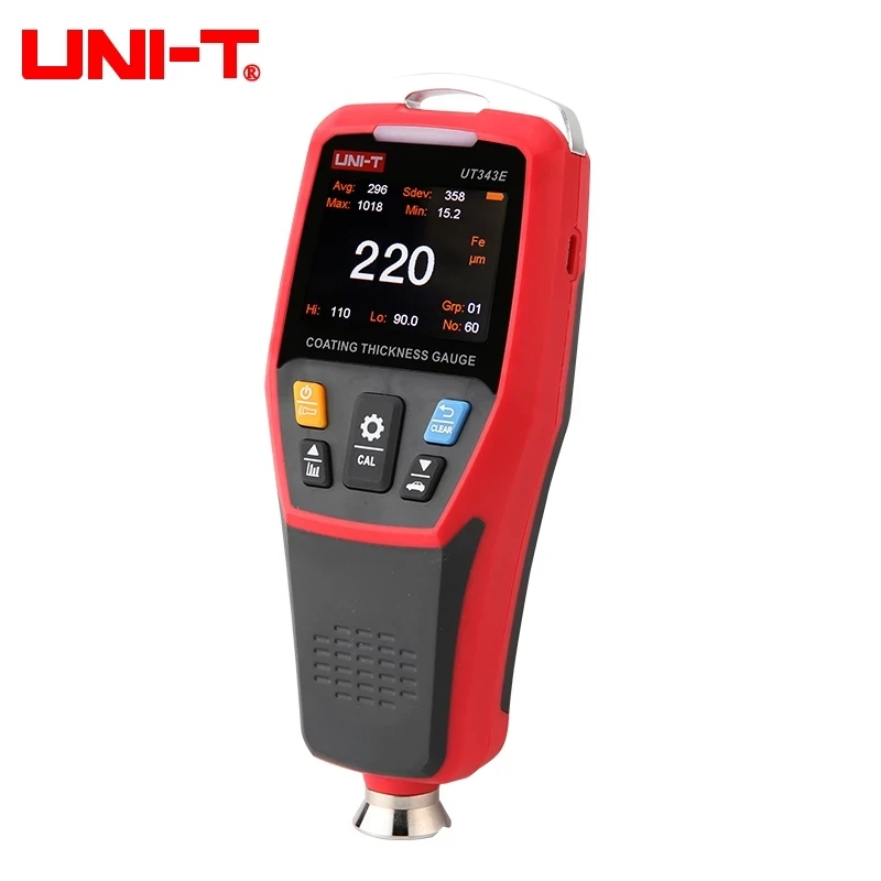 UNI-T Coating Thickness Gauge UT343E Color Screen With Bluetooth Data Transmission Vehicle Paint Meter FE/NFE Paint Film Tester