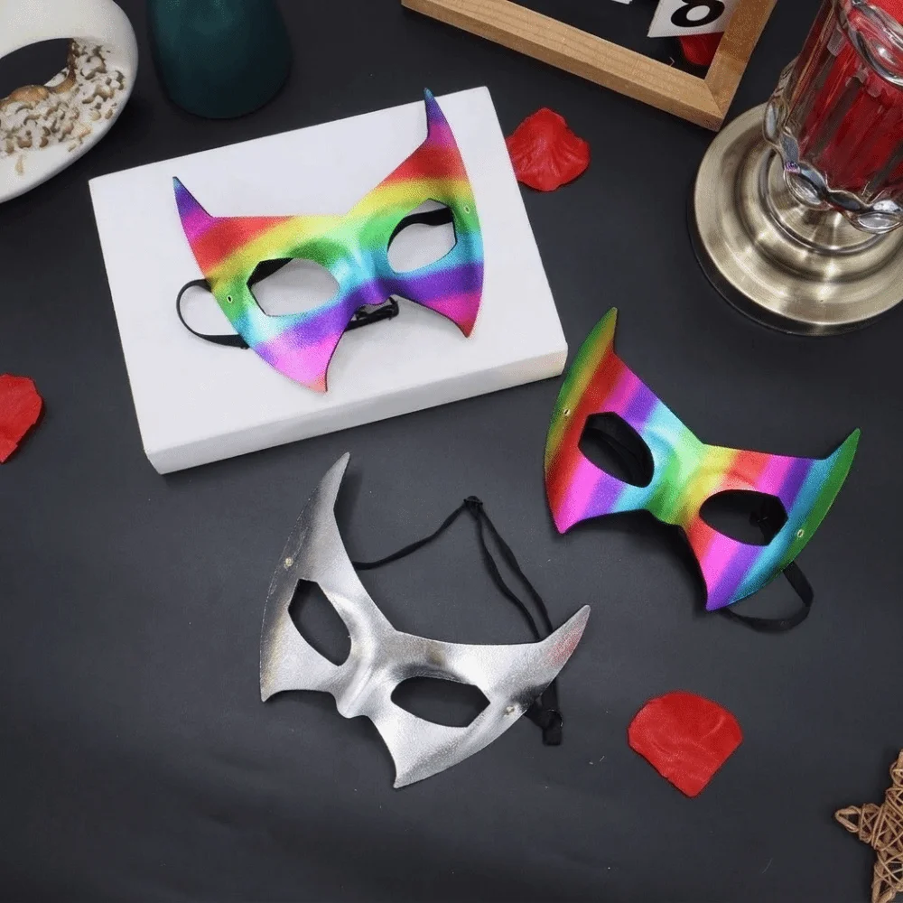 Stage Performance Masquerade Half Face Mask Gothic Style Handsome Bat Eye Mask Punk Adjustable Cosplay Mask Cosplay Costume