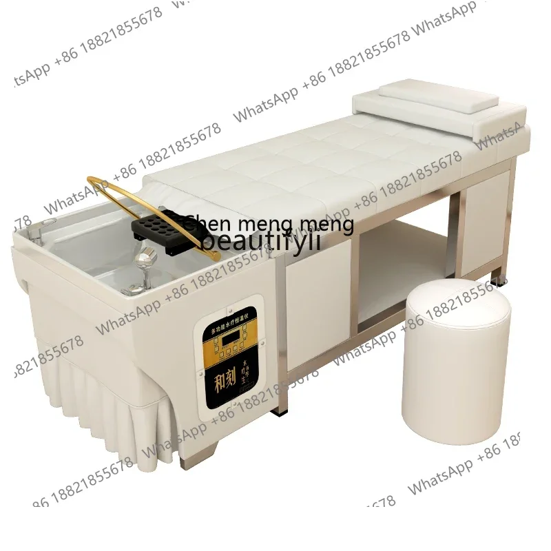 

S7486 ss Head Therapy Beauty Massage Bed Thai Style Shampoo Chair Hair Salon Physiotherapy Health Care Steaming Bed