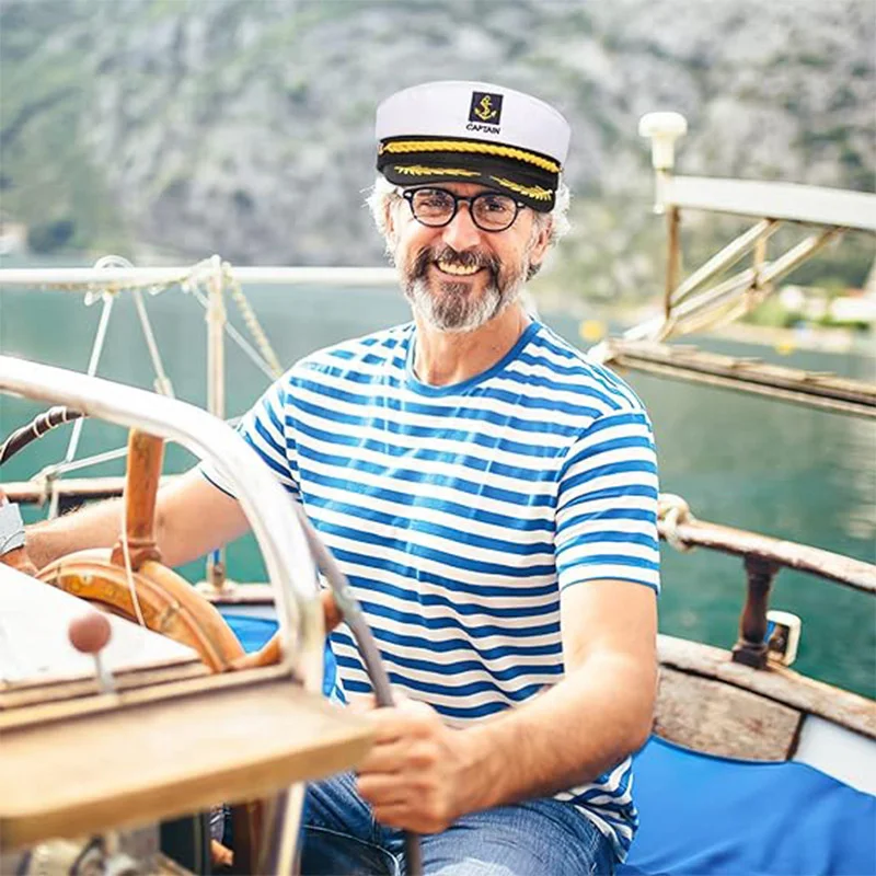 الكبار يخت بحار الكابتن قبعة قابل للتعديل الرجال والنساء قبعة الحفلات ماكياج الكرة خلع الملابس الحدث اكسسوارات أنيقة ممتازة